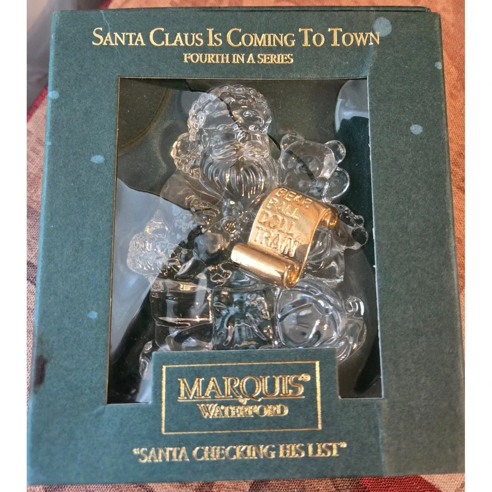Santa Checking His List  - Marquis by Waterford Crystal Figurine